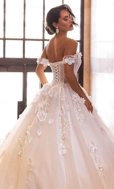 Rachel Allan RB6170 Off-Shoulder Floral Corset Ballgown
