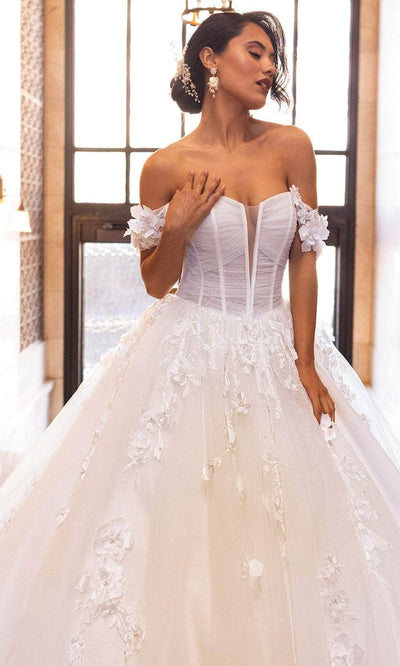 Rachel Allan RB6170 Off-Shoulder Floral Corset Ballgown
