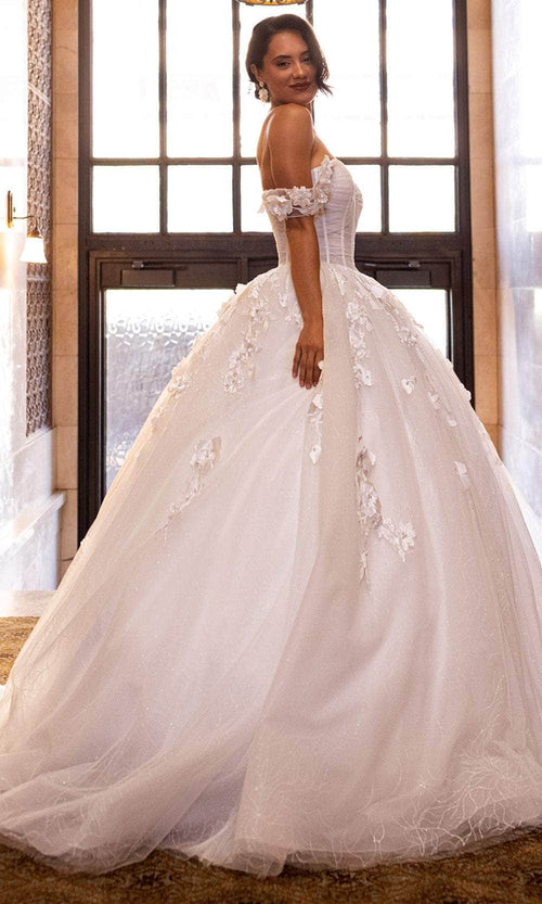 Rachel Allan RB6170 Off-Shoulder Floral Corset Ballgown