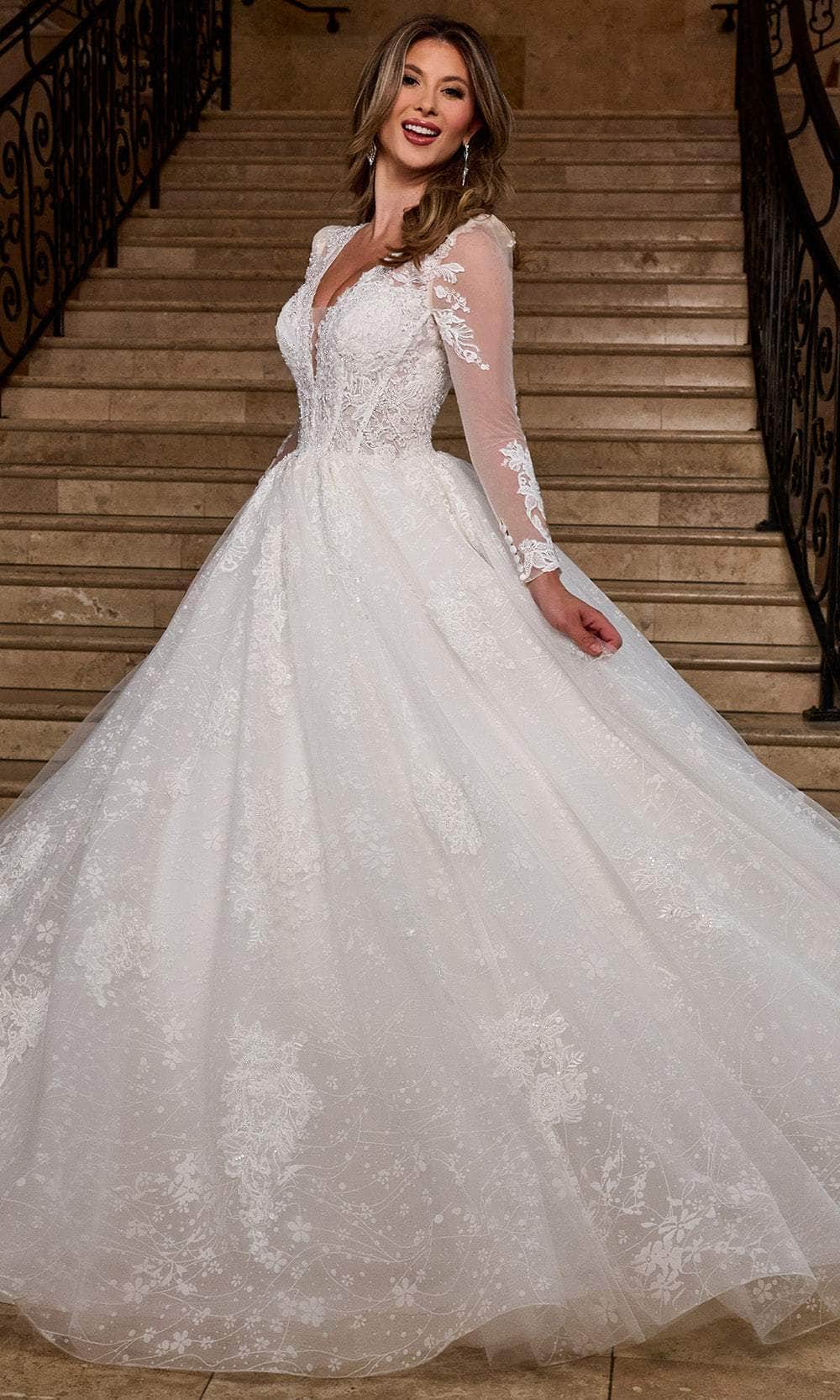 Rachel Allan RB6172 Lace Illusion Bodice Wedding Gown