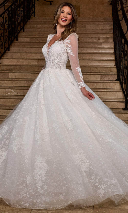 Rachel Allan RB6172 Lace Illusion Bodice Wedding Gown