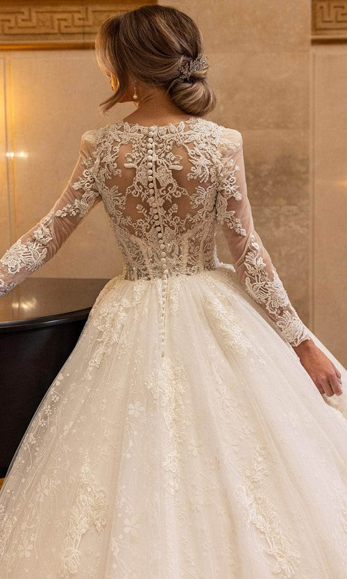 Rachel Allan RB6172 Lace Illusion Bodice Wedding Gown