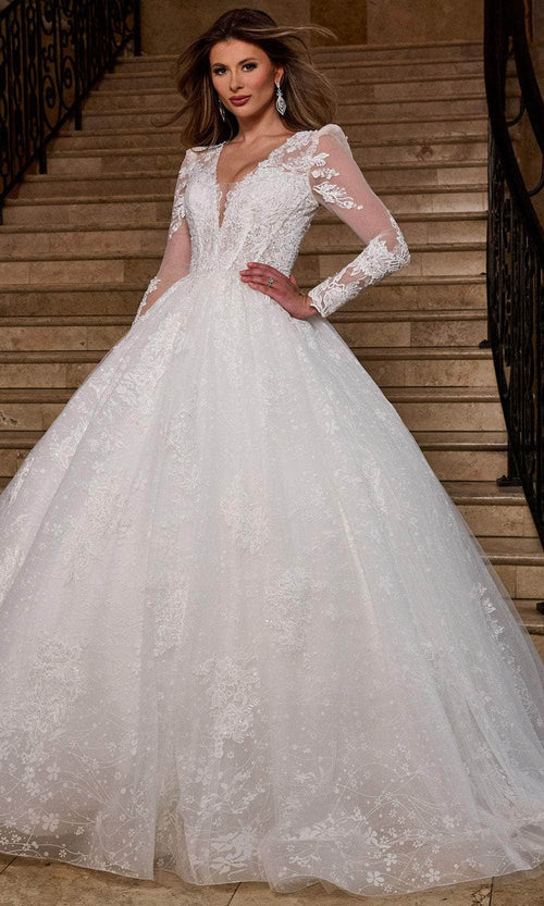 Rachel Allan RB6172 Lace Illusion Bodice Wedding Gown