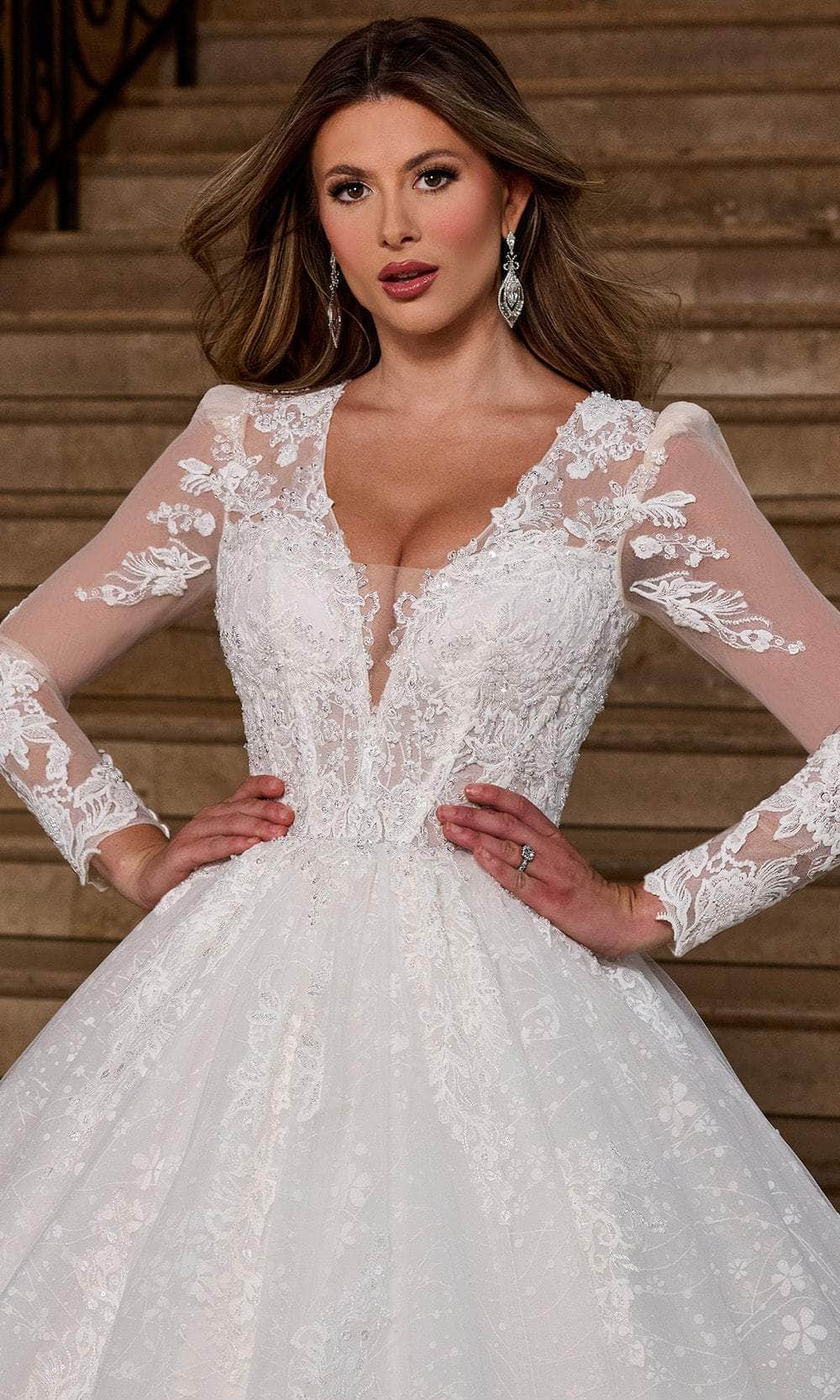 Rachel Allan RB6172 Lace Illusion Bodice Wedding Gown