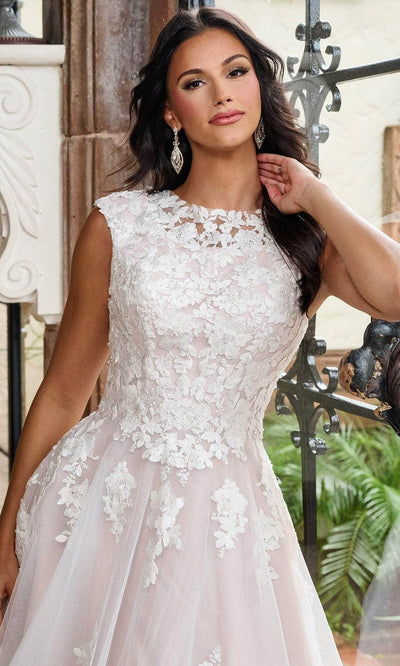 Rachel Allan RB7002 Floral Lace Cap Sleeve Ballgown