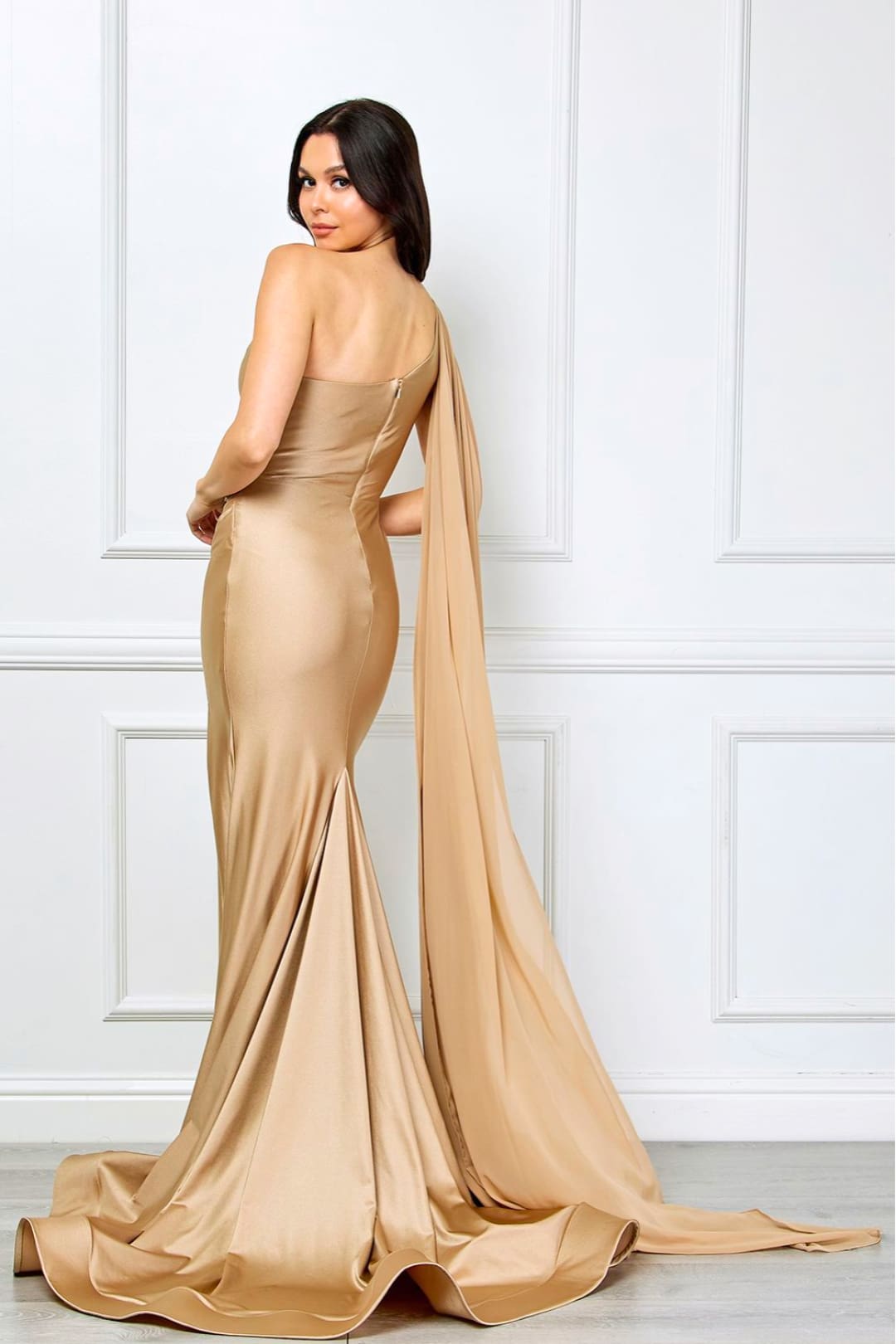 Red Carpet Dress Asymmetrical Mermaid Gala Gown By Amelia Couture 7056 - Dress