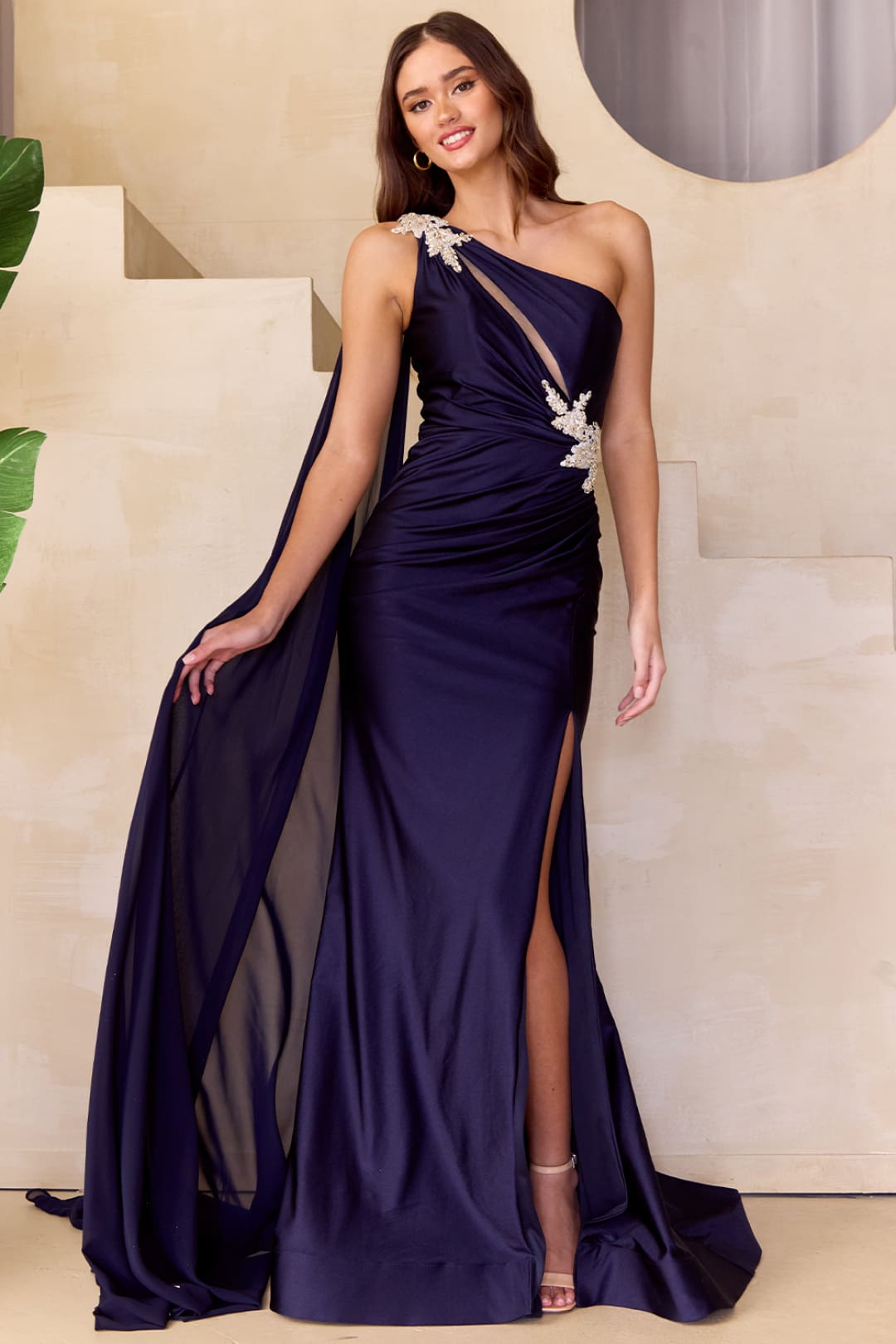 Red Carpet Dress Asymmetrical Mermaid Gala Gown By Amelia Couture 7056 - Dress