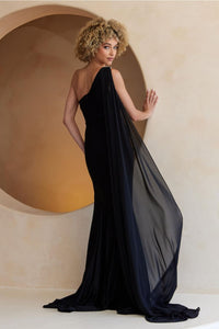 Red Carpet Dress Asymmetrical Mermaid Gala Gown By Amelia Couture 7056 - Dress