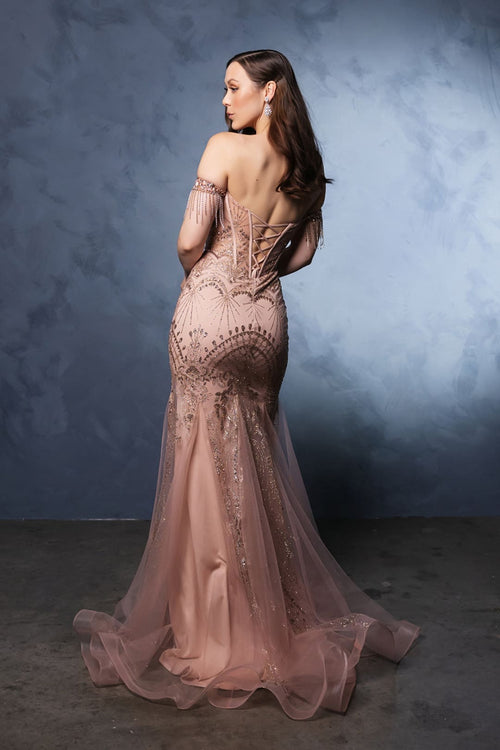 Red Carpet Dress Off Shoulder Mermaid Evening Gown By May Queen MQ2136 - Dress