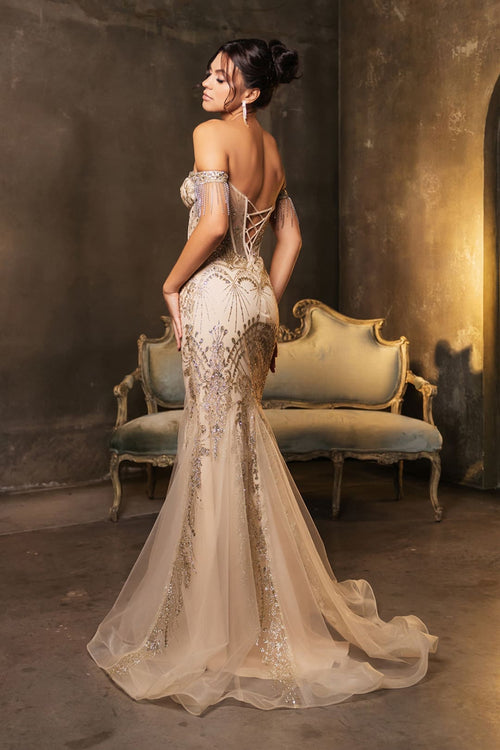 Red Carpet Dress Off Shoulder Mermaid Evening Gown By May Queen MQ2136 - Dress