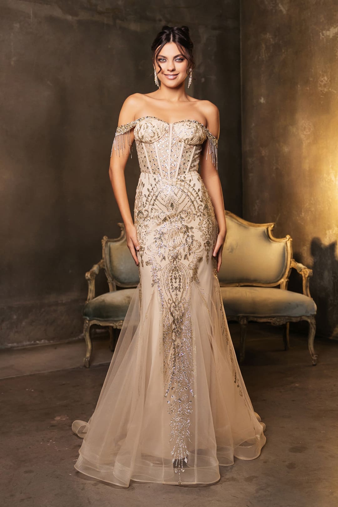 Red Carpet Dress Off Shoulder Mermaid Evening Gown By May Queen MQ2136 - Dress