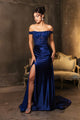 Red Carpet Dress Off Shoulder Sequin Formal Gown By May Queen MQ2146 - NAVY / 4 - Dress