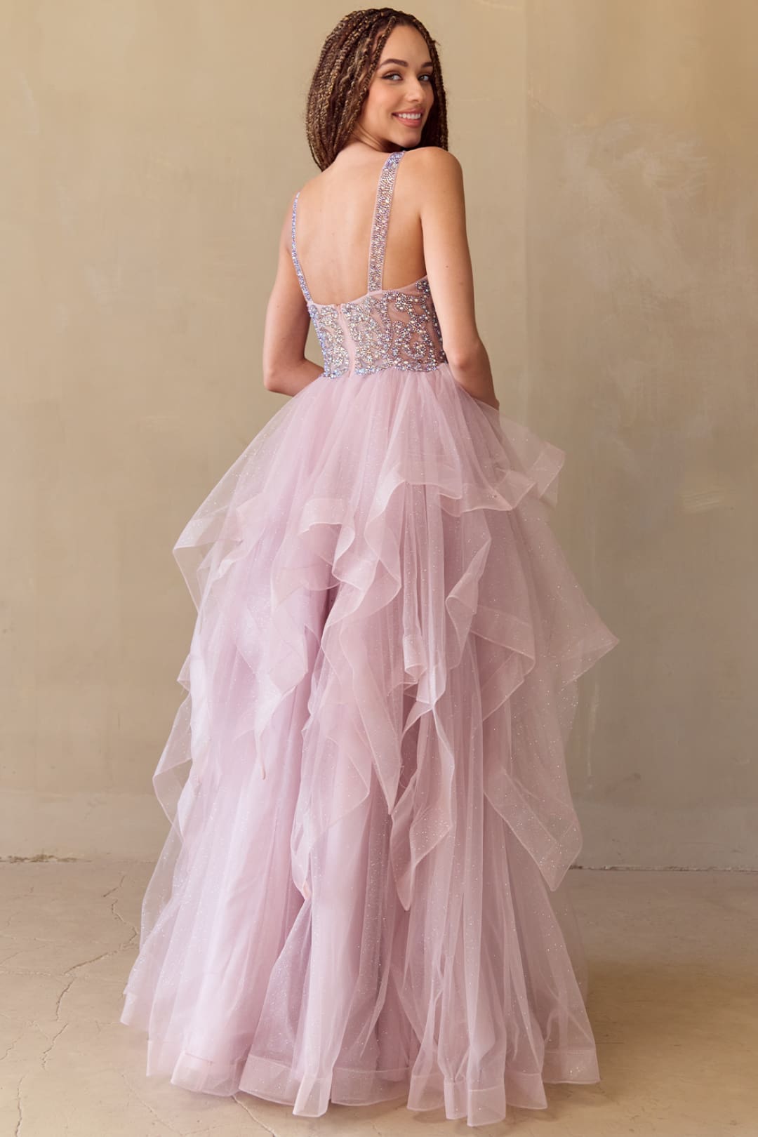 Red Carpet Dress Scoop Neck A-Line Prom Gown By Amelia Couture 5066 - Dress