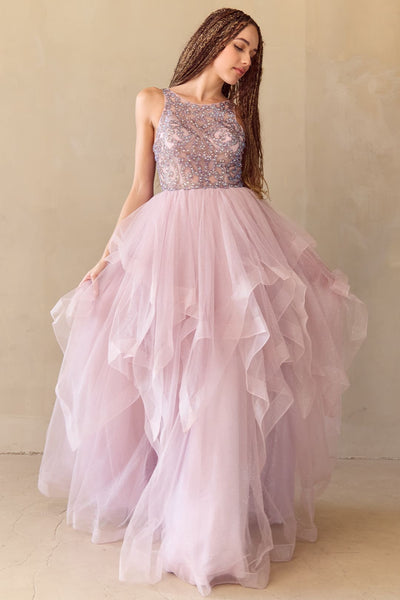Red Carpet Dress Scoop Neck A-Line Prom Gown By Amelia Couture 5066 - Dress
