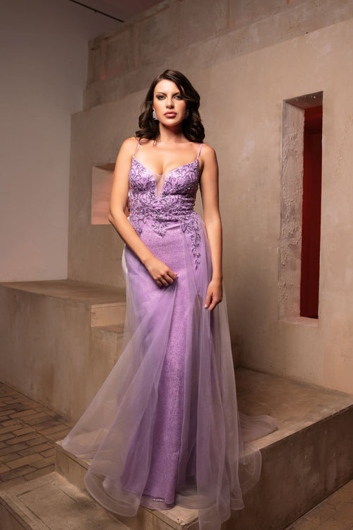 Red Carpet Dress Scoop Neck Mermaid Gala Dress by May Queen MQ2125 - LILAC / 4 - Dress