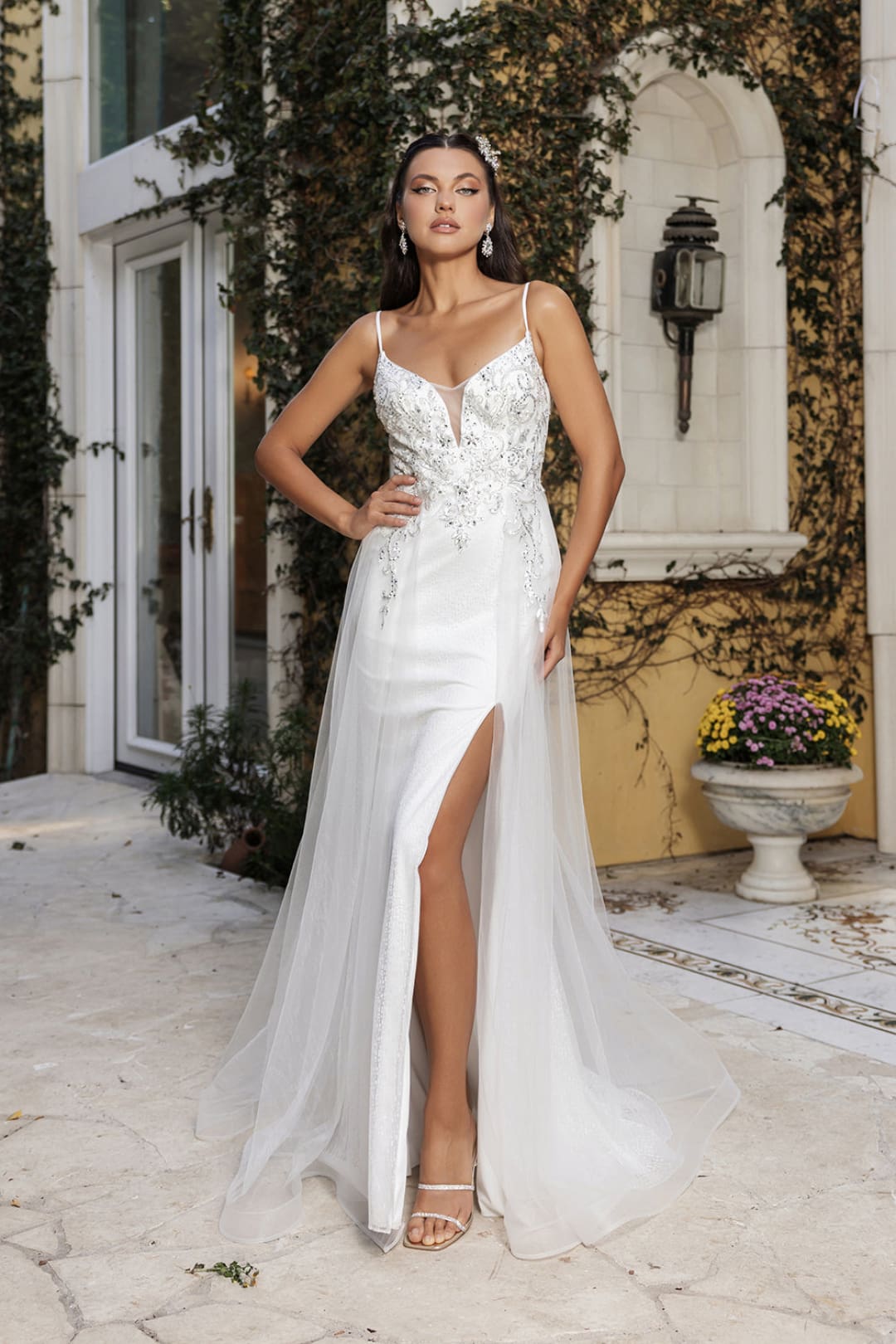 Red Carpet Dress Scoop Neck Mermaid Gala Dress by May Queen MQ2125 - WHITE / 4 - Dress