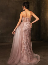Red Carpet Dress Sleeveless Sheath Sequin Gown By Royal Queen RQ8176
