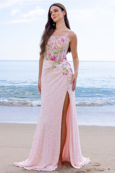 Red Carpet Dress Square Neck A-Line Gala Gown By Amelia Couture 2053 - Dress