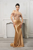 Red Carpet Dress Strapless Mermaid Prom Gown By May Queen MQ2153 - GOLD / 4 - Dress