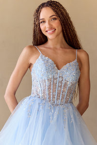 Red Carpet Dress V- Neck Beaded Prom Gown By Amelia Couture 5068 - Dress