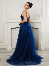 Red Carpet Dress V-Neck Sequin Evening Gown By May Queen MQ2167