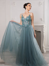 Red Carpet Dress V-Neck Sequin Evening Gown By May Queen MQ2167