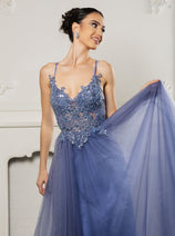 Red Carpet Dress V-Neck Sequin Evening Gown By May Queen MQ2167