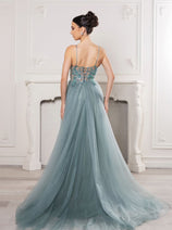 Red Carpet Dress V-Neck Sequin Evening Gown By May Queen MQ2167