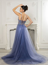 Red Carpet Dress V-Neck Sequin Evening Gown By May Queen MQ2167