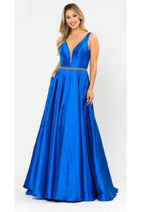 Red Carpet Formal Long Dress - ROYAL BLUE / XS