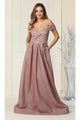Red Carpet Glitter Formal Dress - MAUVE / 4