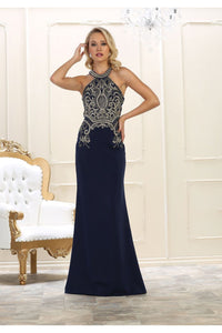 Red Carpet Halter Gown - Navy / 4