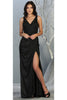 Red Carpet Metallic Formal Dress - BLACK / 4