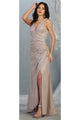 Red Carpet Metallic Formal Dress - ROSE GOLD / 4