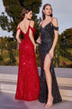 Red Christmas & Holiday Dress in Sequin By Ladivine BD4004 - XS / Red