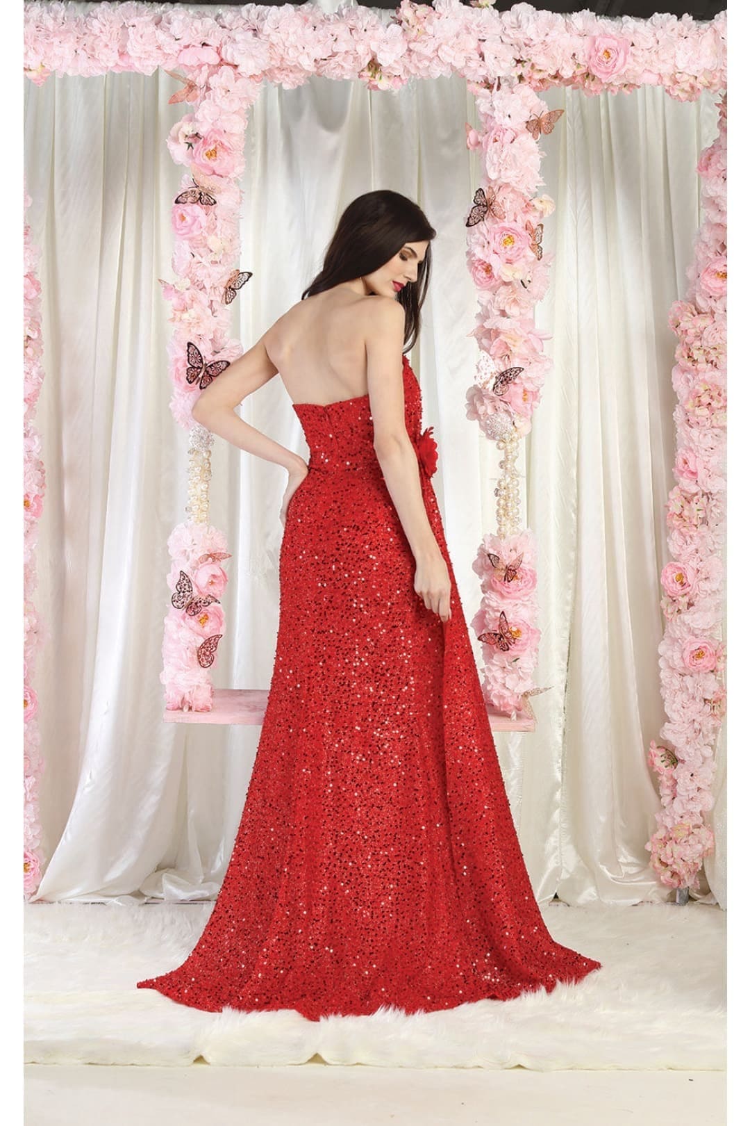 May Queen MQ1968 Strapless Sequin Formal Gown