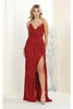 Red Christmas & Holiday Dress in Sequined By Royal Queen RQ7986 - 2 / Red - Dress