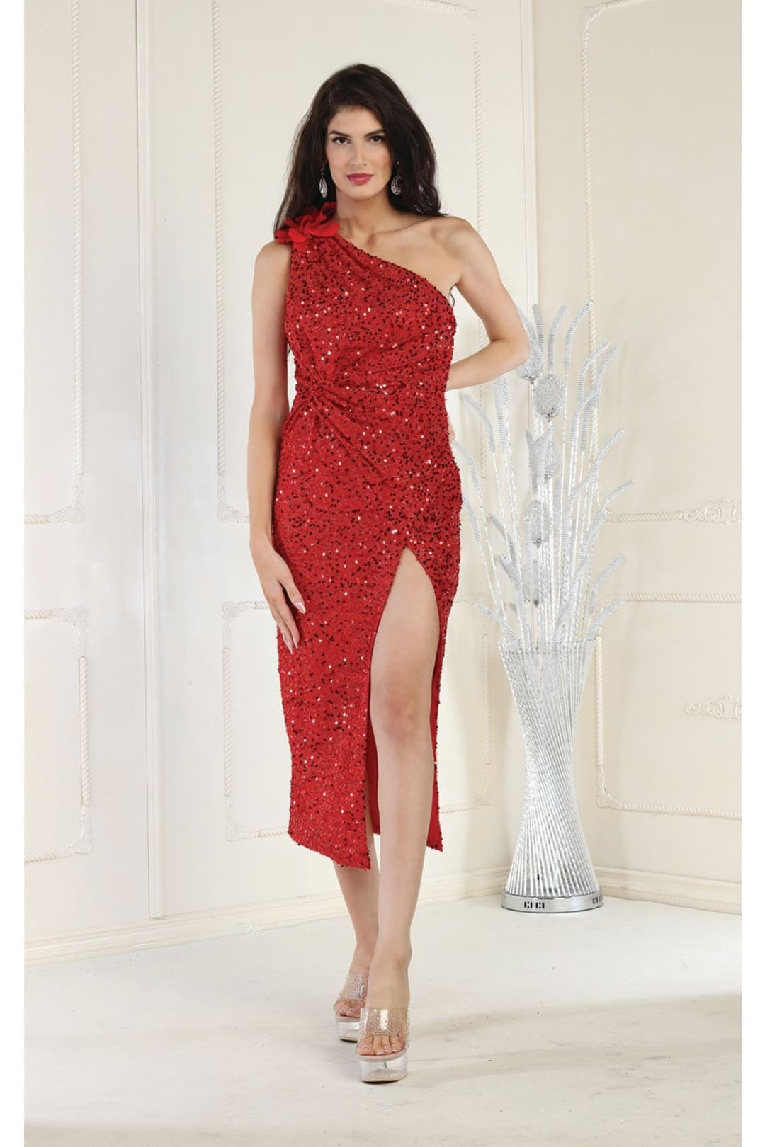 christmas season dresses Red & Holiday Dress in Sequined mesh By MQ1967 Size:18 months long evening dresses this bold red dress The Brooch Aesthetic: 5
