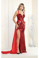 Red Christmas & Holiday Dress in Stretch Sequins By Royal Queen RQ7964 - 4 / Red