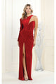 Royal Queen RQ7999 One Long Sleeve Velvet Evening Gown - Dress