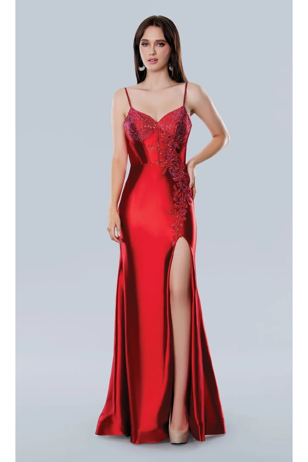 Red Prom Dress Long Formal Evening Gown Stella Couture 25177 - Red / Dresses