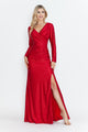 Vestido de madre de la novia con escote en V y corte entallado de Lenovia 5323 (Nueva colección)