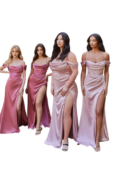 Removable Off-Shoulder Straps Long Prom Dress 2025 Elegant Formal Gown - MAUVE / 2 - Dress