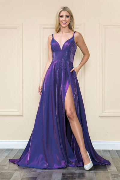 Poly USA 8922 Rhinestone Beaded A-line Gown