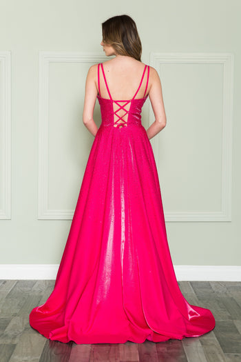 Poly USA 8922 Rhinestone Beaded A-line Gown