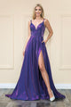 Poly USA 8922 Rhinestone Beaded A-line Gown