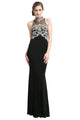 Rhinestone Halter Neck Gown 2025 Sparkling Evening Dress - Black / 2 - Prom