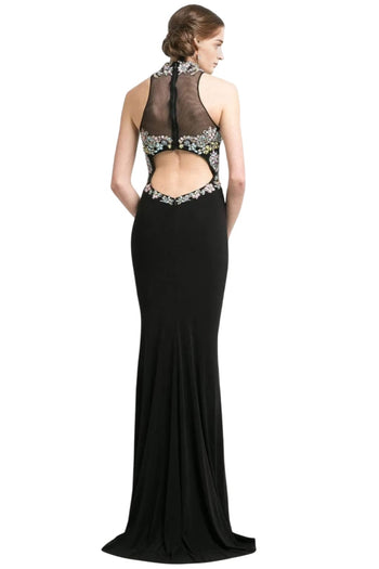 Rhinestone Halter Neck Gown 2025 Sparkling Evening Dress - Prom