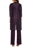 RM Richards 1993 PLUM Lace 3/4 Sleeve 3-Piece Pant Set