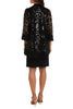 RM Richards 2342 BLACK Sequin Lace 2-Piece Jacket Dress